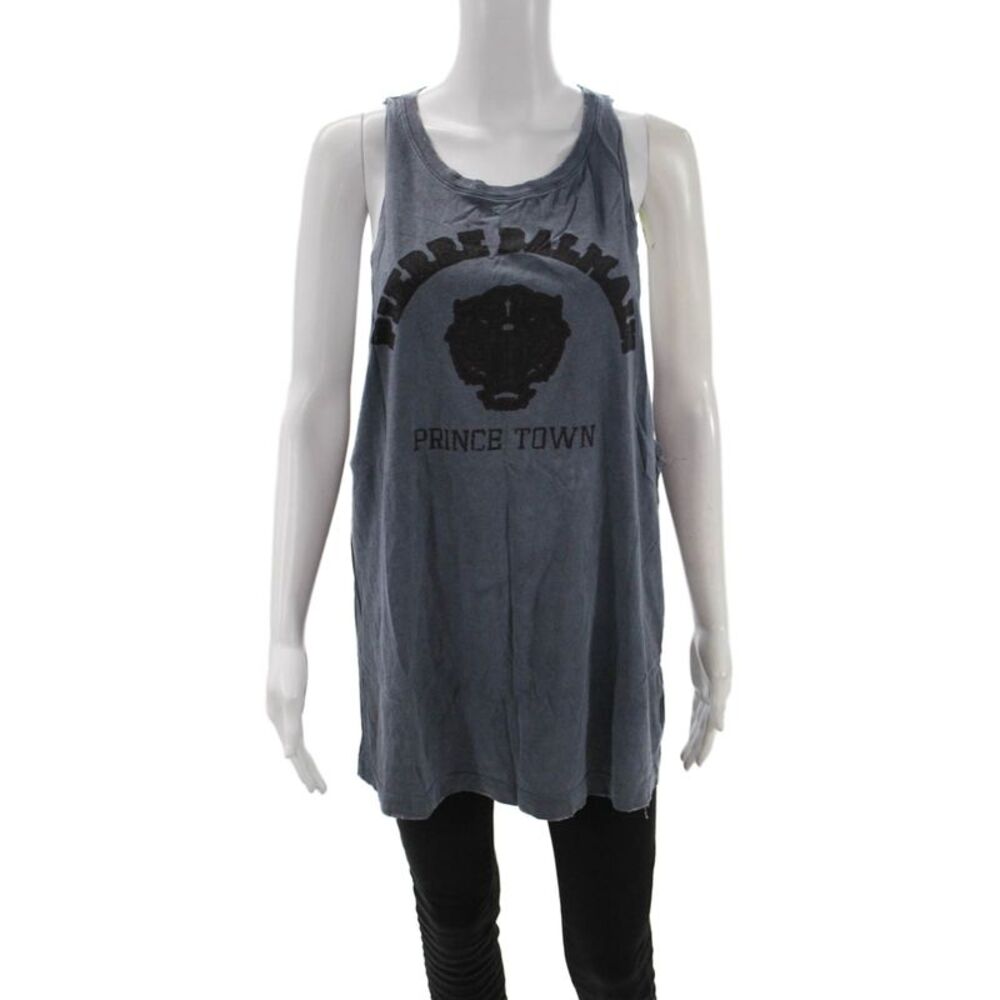 Pierre Balmain Womens Tunic Tank Gray Cotton Sleeveless Round Neck Size M